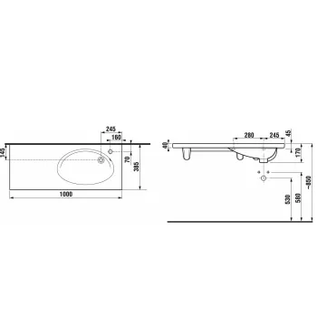 JIKA TIGO  Izlietne 100x38.5 cm, H8122190001061