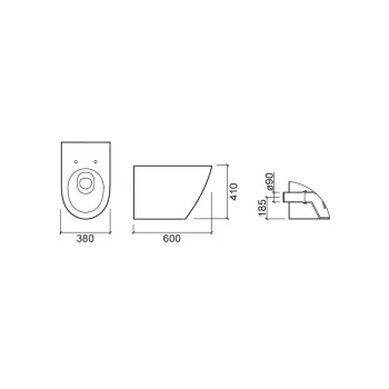 Piekaramais pods Sanindusa Sanlife Rimfree ,grīdas, bez vāka, Balts matēts 136012004