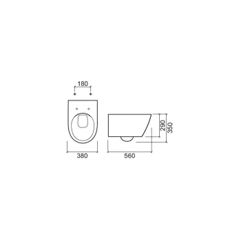 Piekaramais pods Sanindusa Sanlife 56 Rimfree, bez vāka, Balts Matēts 136032604