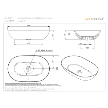 Vannas istabas izlietne Sanindusa Sanlife 60x38cm, Balta 136389004