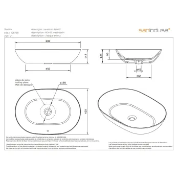 Vannas istabas izlietne Sanindusa Sanlife 60x42cm Balta 136789004