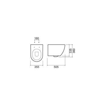 Piekaramais pods Sanindusa Sanibold 50 Rimfree, bez vāka, Balts Matēts 137034604
