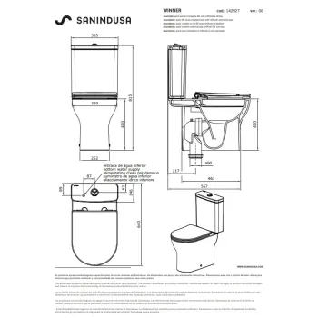 Tualetes pods Sanindusa Winner Rimfree ar SoftClose EasyClipp vāku, Balts 142927004