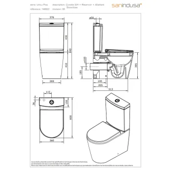 Tualetes pods Sanindusa URB.Y PLUS ar ClipOff Vāku, Pergamon 146922054