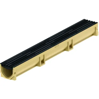 Kanāls ACO EuroLine 2.0 B125, 1m ar plastmasas režģi, 3004021