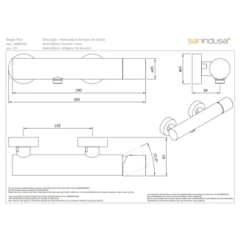 Dušas masītājs Sanindusa Single Plus Hromēts 506070111