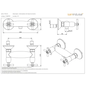 Dušas masītājs Sanindusa Rimini Hromēts 518076111