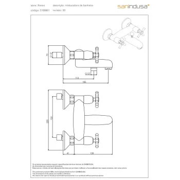 Vannas / Dušas maisītājs Sanindusa Rimini, Hromēts 518086111