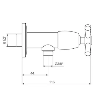 Dekoratīvais ventilis Sanisndusa Rimini 1/2 x 3/8  518156111