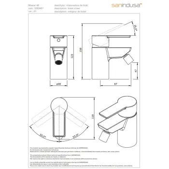 Bide maisītājs Sanindusa Master 40, Hromēts 525040111