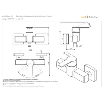 Dušas masītājs Sanindusa Master 40  ar rokas dušu , Hromēts 525070111C