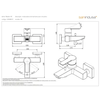 Vannas / Dušas maisītājs Sanindusa Master 40 ar rokas dušu, Hromēts 525080111C