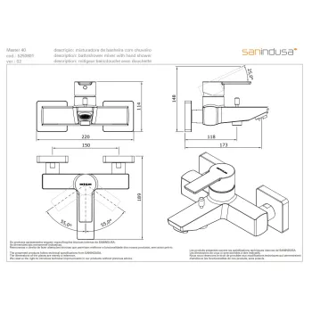 Vannas / Dušas maisītājs Sanindusa Master 40 ar rokas dušu, Hromēts 525080111