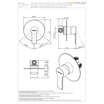 Dušas masītājs Sanindusa Master 40 iebūvējams Hromēts 525170111C