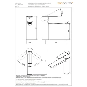 Vannas istabas izlietnes maisītājs Sanindusa Master 40, Hromēts 525730111