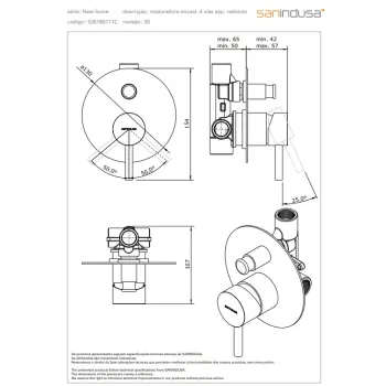Dušas masītājs Sanindusa New Icone iebūvējams 2 izvadi Melna 526180106C