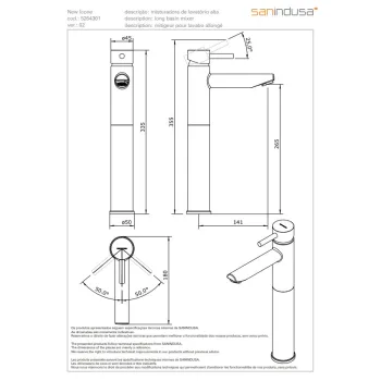 Vannas istabas izlietnes maisītājs Sanindusa New Icone  paaugatināts, Melns 526430106