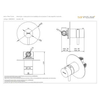 Dušas masītājs Sanindusa New Icone iebūvējams Hromēts 526470111C