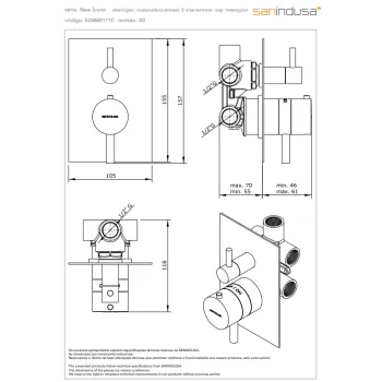 Dušas masītājs Sanindusa New Icone iebūvējams Hromēts 526660111C
