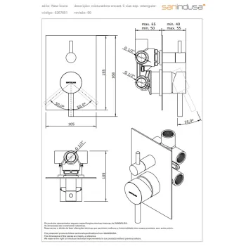 Dušas masītājs Sanindusa New Icone iebūvējams 3 izvadi Melna 526760106C