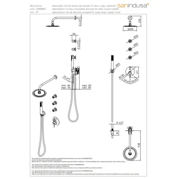 Dušas sistēma Sanindusa New Icone 5 iebūvējams Hromēts 526960311