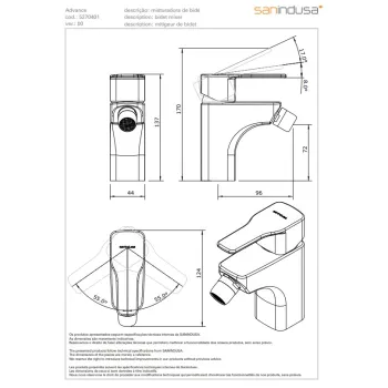 Bide maisītājs Sanindusa Advance, Hromēts 527040111