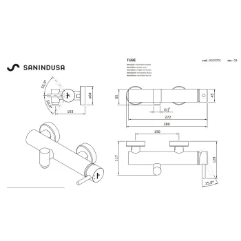 Dušas masītājs Sanindusa Tube Hromēts 531070111