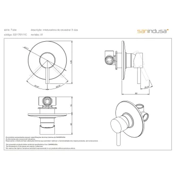 Dušas masītājs Sanindusa Tube Hromēts 531170111C