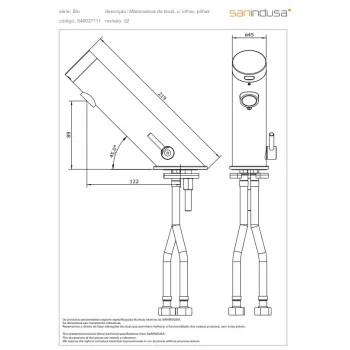 Vannas istabas izlietnes maisītājs Sanindusa Basic ar sensoru (baterija), Hromēts 546037111
