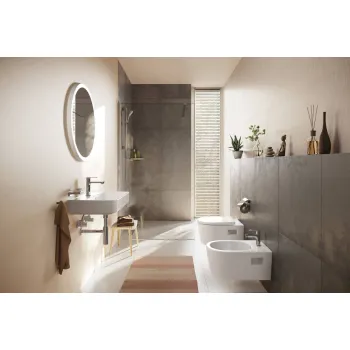 Piekaramais Bide Hansgrohe EluPura S Original ar jaucējkrāna caurumu, HygieneEffect, balts 62045450
