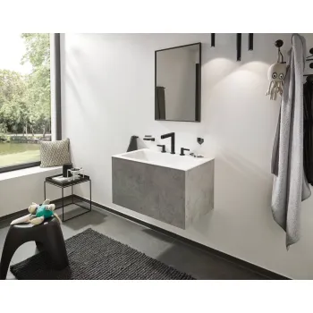 Vannas istabas izlietnes maisītājs Hansgrohe Finoris 160 iebūvējams ar Push-Open vārstu, EcoSmart, birstēts melns hroms 76034340