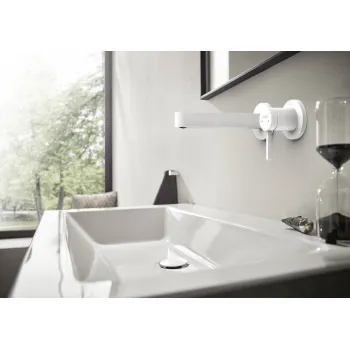 Vannas istabas izlietnes maisītājs Hansgrohe Finoris 16.8cm Iebūvējams, EcoSmart, matēti balts 76051700