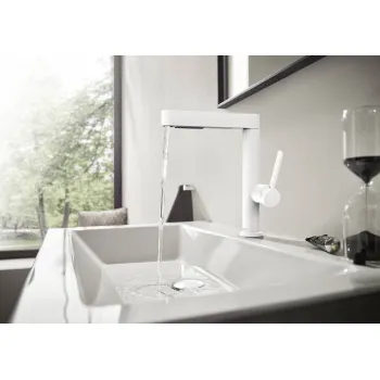 Vannas istabas izlietnes maisītājs Hansgrohe Finoris 230, 2jet ar Push-Open vārstu un izvelkamu dušas galvu, EcoSmart, Balts Matēts76063700
