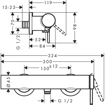 Dušas maisītājs Hansgrohe Finoris, pulēta bronza 76620140