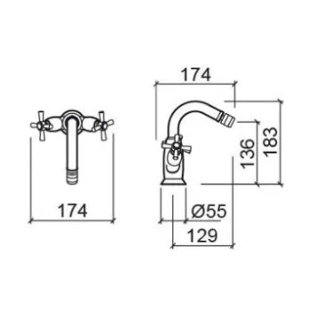 Bidē maisītājs Sanindusa Rimini, Hromēts 518046111