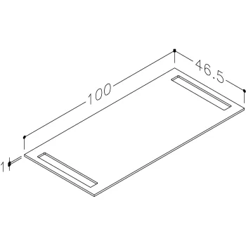 Darba virsma Kame Universal HPL ar 2 dvieļu turētājiem 100cm Balts Matēts WP-2/8-3/H16
