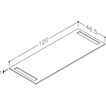 Darba virsma Kame Universal HPL ar 2 dvieļu turētājiem 120cm Balts Matēts WP-2/10-3/H16