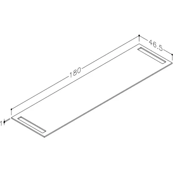 Darba virsma Kame Universal HPL ar 2 dvieļu turētājiem 180cm Balts Matēts WP-2/16-3/H16