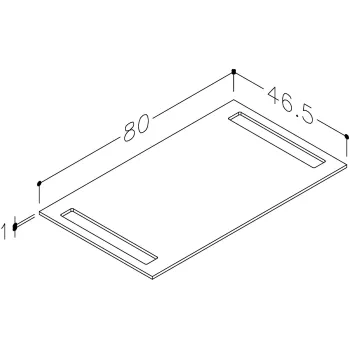Darba virsma Kame Universal HPL ar 2 dvieļu turētājiem 80cm Balts Matēts WP-2/6-3/H16