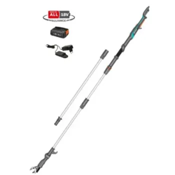 Dārza šķēres Gardena 18 V akumulatora teleskopiskās HighCut 360/18 V P4A, 1 x 2,0 Ah akumulators, lādētājs 14776-20