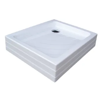 Dušas Kabīnes komplekts RAVAK SET2  dušas stūris SRV2-75 195 S balts + stikls (1.puse)Transparent + paliktnis Aneta 75x90cm