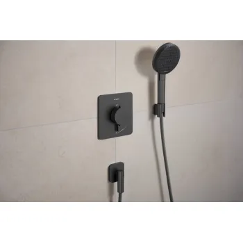 Dušas maisītājs Hansgrohe Ecostat Comfort Q ar termostatu iebūvējams, 1 ierīce birstēts melns hroms 33712340