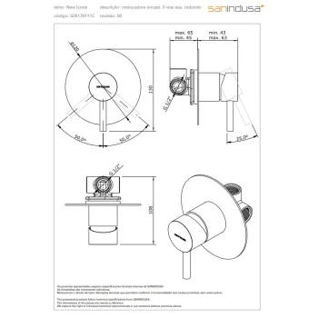 Dušas masītājs Sanindusa New Icone iebūvējams Hromēts 526170111C