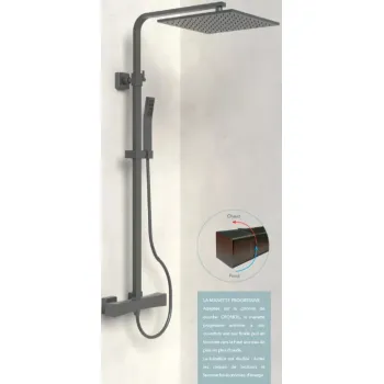 Dušas sistēma O'DESIGN CRONOS Ar dušas galvu un rokas dušu Tumšs Matēts Hroms CRONOS500-G