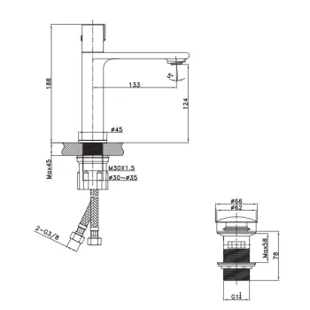 Vannas istabas izlietnes maisītājs O'DESIGN FIGARO Hromēts FIG11C-P