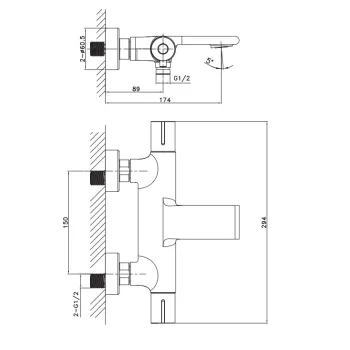 Vannas maisītājs O'DESIGN FIGARO ar Termostatu Hromēts FIG330C