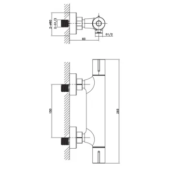 Dušas Maisītājs O'DESIGN FIGARO ar Termostatu Hromēts FIG350C