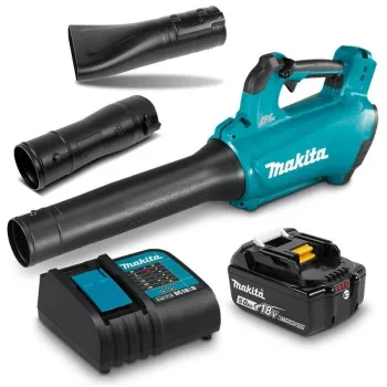 Lapu Pūtējs Makita 18 V akumulatora, 1 x 5,0 Ah LXT akumulators, DUB184RT lādētājs
