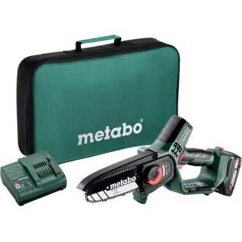 Motorzāģis Metabo 18 V akumulatora 15 cm, 1 x 2,0 Ah akumulators, lādētājs 600856500