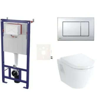 Tualetes poda komplekts Rāmis SAT ar podu Vitra Integra, vāku un Hromētu pogu SIKOSSINTBO21K